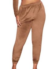 SKIMS Velour Joggers Sienna Gold Brown Drawstring Waist size S NEW no Tags