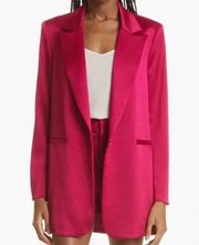 Alice and Olivia pink satin blazer