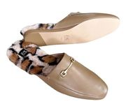 Zac Posen Loafer Leather Savanna Coffee Leopard Print Fur Size 11M New with Box