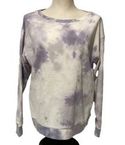 NWT Splendid lavender/white tie dye thermal long sleeve knit top Sz M