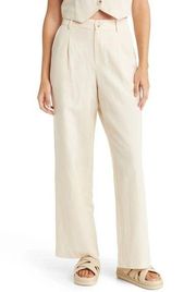 ELODIE Straight Leg Linen Pants In light Taupe wide leg summer flowy