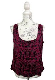 Lane Bryant Size 20 Burgundy Damask Bustier Corset Top Eye Hook Front