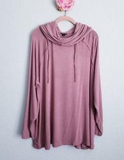 Torrid Toasted Mauve Knit Cowl Neck Hoodie