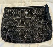 Vintage Black and Metallic Silver Pouch