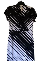 CHICOS | SIZE 0 | Vneck striped Hi- Lo maxi dress