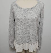 Chip & Pepper marled ruffle hem sweatshirt size medium