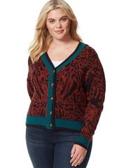 NWT Jessica Simpson Bentlee Patterned Cardigan In Rustic Brown Animal