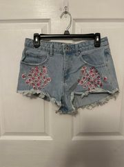 Floral Embroidered Shorts