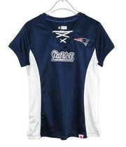 NFL Team Apparel New England Patriots Lace Up Women's Jersey Top Small