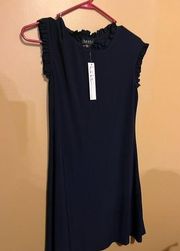 NWT Nicole Miller blue shirt dress ruffle M