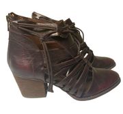 Not Rated booties faux leather 8.5 ankle back zip