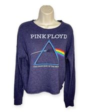 Pink Floyd Blue Graphic Cropped Band Sweatshirt Women’s Size Small