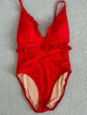 J crew one piece ruffle swimsuit