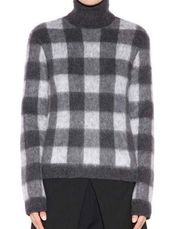 Balenciaga Check Wool & Mohair Blend Turtleneck Sweater size 40