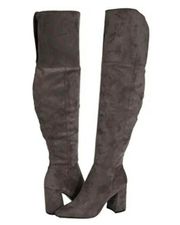 Gunter Gray Suede Over The Knee Boots