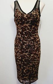 Zumiez Almost Famous leopard print mesh bodycon dress size small