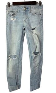 American Eagle  AEO Light Wash Distressed Skinny Jeans 2