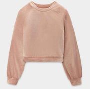 UGG Beckner Cropped Sweatshirt Long Sleeve Cropped Crewneck Velvet Plush XL