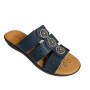 Easy Street Blue Beaded Slide Sandal Size 7.5 New