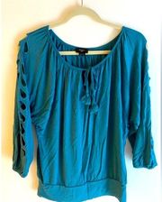 Anthropologie  Cut Out Sleeve Top