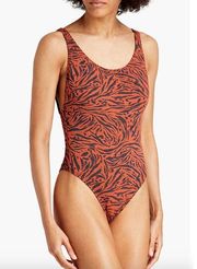 NWT Seafolly Printed stretch-jacquard swimsuit