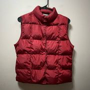 L.L. Bean women’s red vintage goose down puffer vest size Small