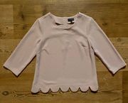 NWOT Vintage  brush pink blouse top petals edge bow buttons size XS