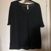 NWT Bella Canvas V Neck oversized Tee Shirt Short Sleeve Black XL