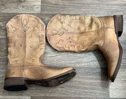 Womens 9 Leather Roper Western Cowboy Boots 