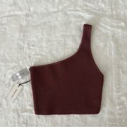 Aritzia  sculpt knit one-shoulder cropped tank