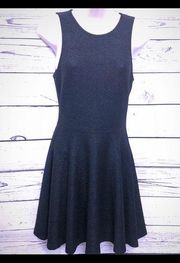 2B Bebe Fit And Flare Textured Y2K Little Black Skater Dress