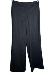 Ann Taylor Black Wide Leg Wool Blend Trouser Pants Size 2