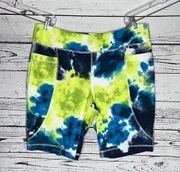 Live Well Active by Cato NWT 18/20W Blue & Green Tie Dye Athletic Biker Shorts