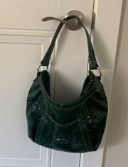 Gloria Vanderbilt green crocodile purse