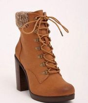 Torrid Sweater Heel Lace Up Booties (Wide Width) size 10