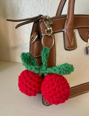 Crochet Cherry Keychain