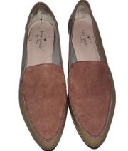 Kate Spade Carima Women's Suede Patent Leather Loafers Brown Slip-on Logo 9