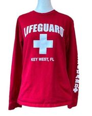 Lifeguard Key West Florida Red Long Sleeve Shirt