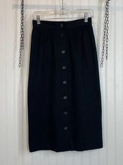 Jaeger Women’s Black Button-Down A-Line Skirt Size S