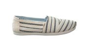 Toms New  Women's Alpargata Multi White Textured Blue Stripe Slip-on Shoes Size 7