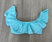 Blue Off Shoulder Swim Top 