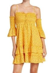 Betsey Johnson Mini Dress Cherry Delight Printed, Yellow Size XS New with Tag