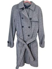 Marc Jacobs Virgin Wool Double Breasted Belted Coat Size Large