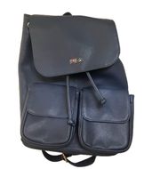 Womens Leather Navy Blue Backpack