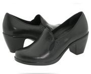 Dansko Beth Black Leather Slip On Pumps Sz 37 Heeled Work Shoes Business