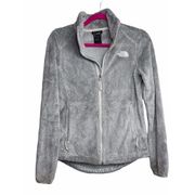 The North Face  Women's Gray Fuzzy Zip Up Jacket Size Extra Small