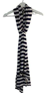 Victoria's Secret NWT Navy White Pink Striped Jersey Knit Scarf Super Soft OS