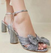 Camellia Ankle Strap Sandal in Dark Metallic Silver Size 6 NEW