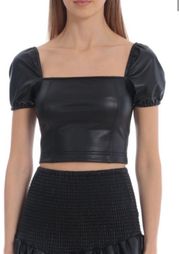 Faux Leather Top