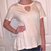 Cream Keyhole Blouse